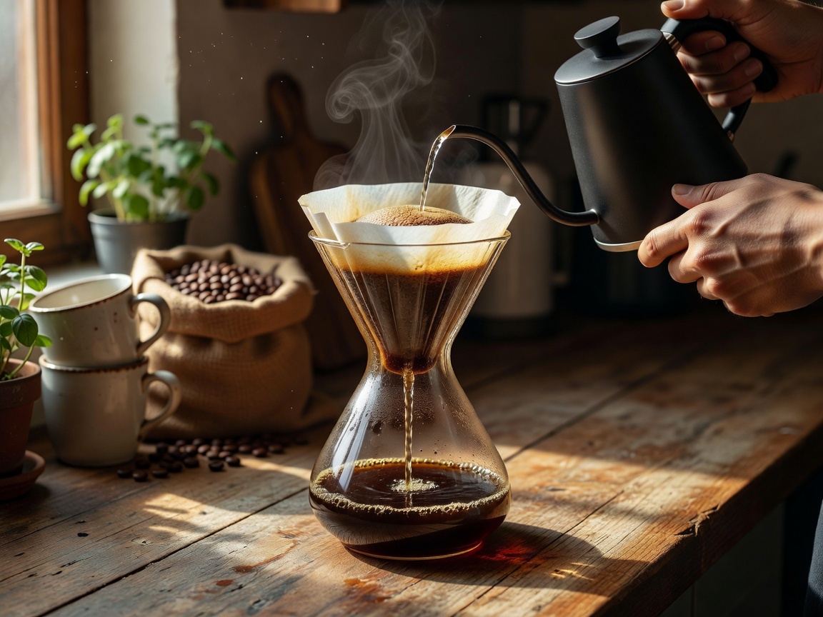 Pour over coffee being prepared